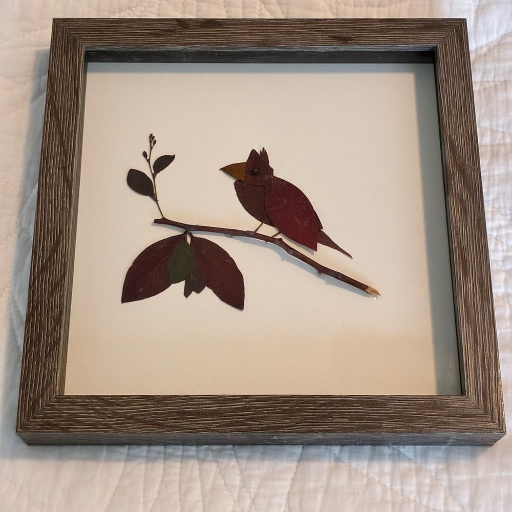 Framed Bird Art with Wooden Frame